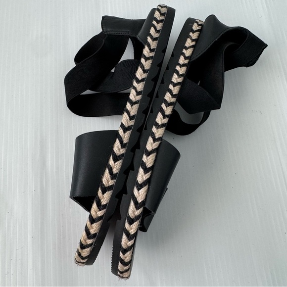 Sorel Ella espadrille ankle strap black sandals size 11 - Picture 3 of 6